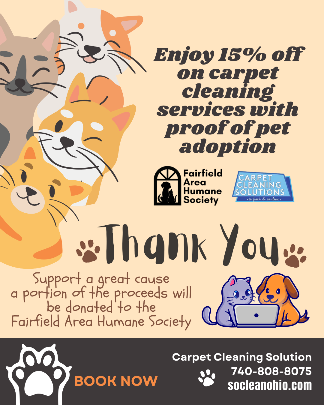 donation to fairfield area humane society ad